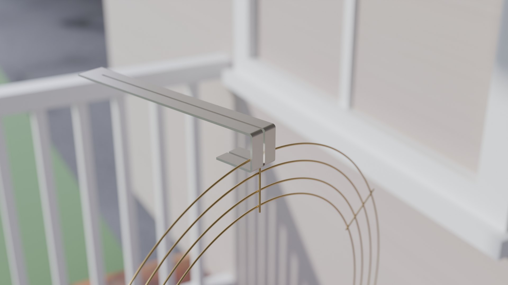 The slot's open end meeting the wreath frame's crossbar